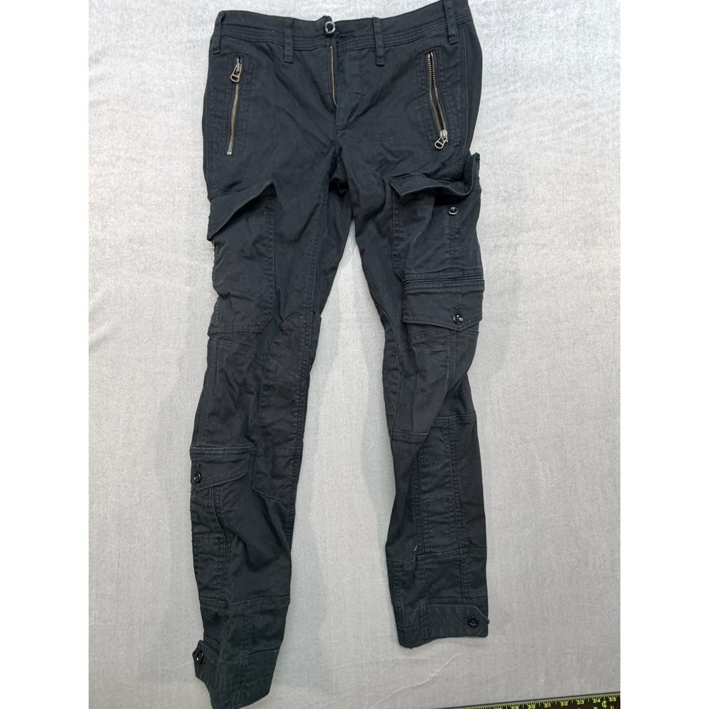 Vintage Ralph Lauren Women Carpenter Cargo Utility Pants Size 6 Black